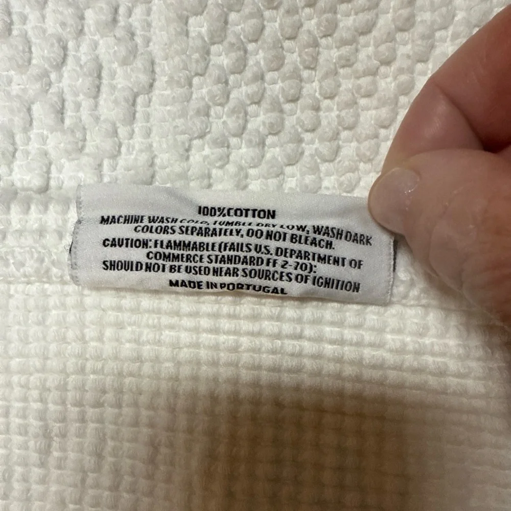 Piscatextile Bath Rug COTTON OEKO-TEX White 20 X31” Made In Portugal NWT